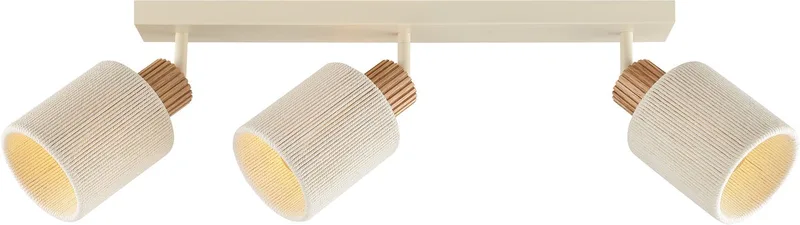 Arlo - Plafondlamp - 3-lichts - E27 - Beige/Hout fra Brilliant i Beige – produktbillede