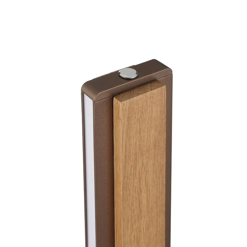Arviso LED vloerlamp, houtkleur, eiken, hoogte 142 cm, CCT de Brilliant en Eikenhout, Marron – photo produit