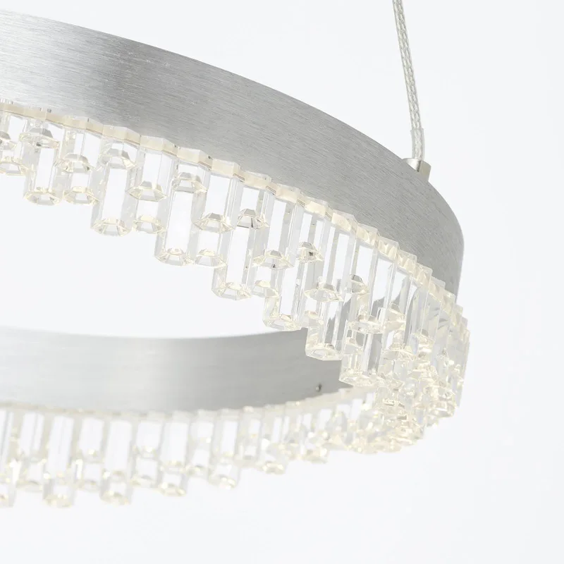 Aurora hanglamp, aluminium, Ø 30 cm, aluminium, CCT by Brilliant in Geborsteld aluminium – product photo