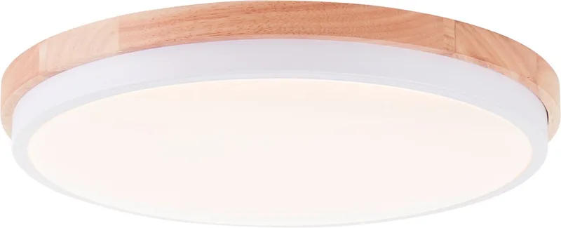 Baarlo - Plafondlamp - Ø 35 cm - LED 24W - 3000K - Dimbaar - Wit/Hout by Brilliant in Mat Wit, Hout – product photo