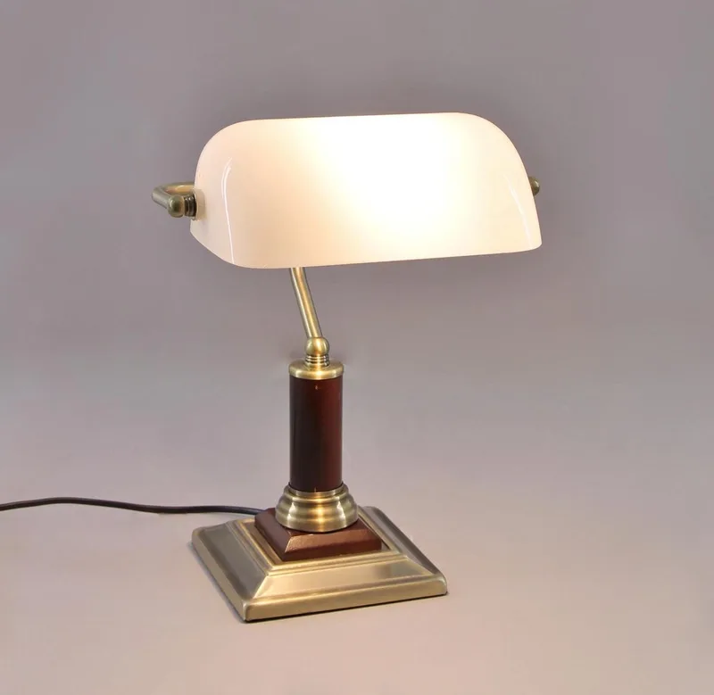 Bankir 92679/31 Lampe de table Ampoule halogène E27 60 W laiton antique de Brilliant en Geelkoper, Blanc – photo produit 1 sur 2
