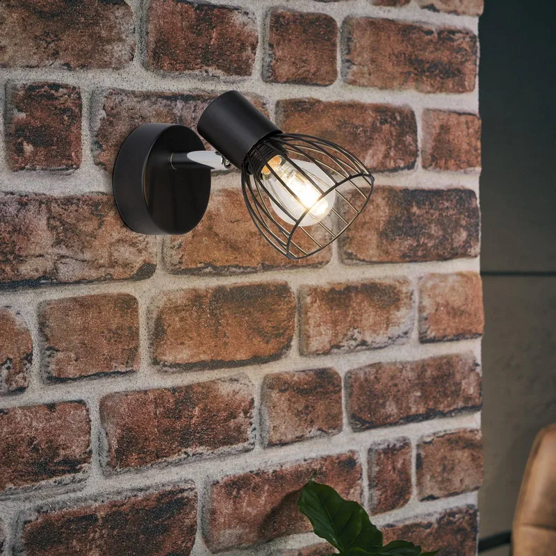 Blacky wandspot, Ø 8,4 cm, metaal by Brilliant in Black – product photo