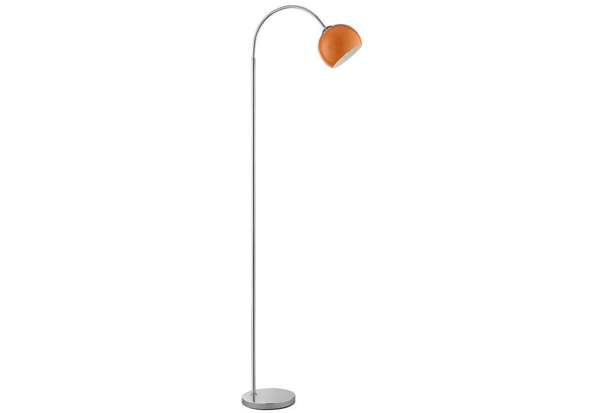 Bogenlampe Helen, ohne Leuchtmittel, Bogenleuchte, E27 Fassung, 170x51 cm, Metall von Brilliant in Orange – Produktfoto
