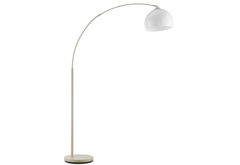 Bogenlampe Vessa - Bogenstehleuchte, ohne Leuchtmittel, Stehlampe Wohnzimmer, H 166 cm, B 122 cm, E27-Fassung, Bogenleuchte van Brilliant in Beige – productfoto