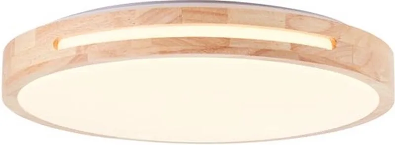 Brillant | Woodbury LED plafondlamp 39cm licht hout/wit | 1x LED geïntegreerd, 24W LED geïntegreerd, (2100lm, 2800K) de Brilliant en Blanc – photo produit