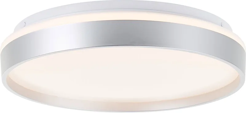 Britt - Plafondlamp - Ø 33 cm - LED 22W - CCT - Dimbaar - Afstandsbediening de Brilliant en Argent, Blanc – photo produit
