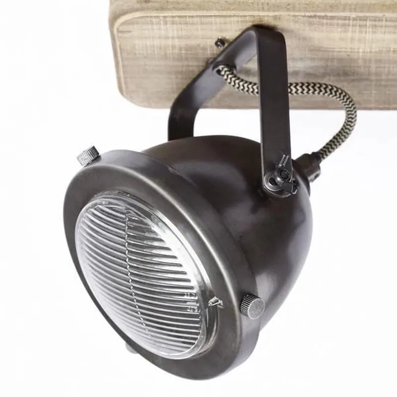 CARMEN WOOD - Plafondlamp - Bruin;Zilvergrijs von Brilliant in Braun – Produktfoto