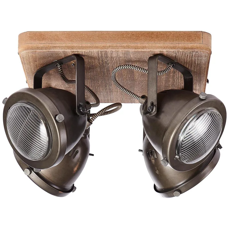 Loftlampe Carmen Wood med fire lyskilder fra Brilliant i Grå – produktbillede