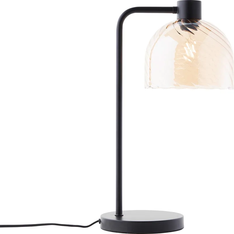 Casto - Tafellamp - E27 max 1x25W - Glas - Amber från Brilliant i Svart – produktbild