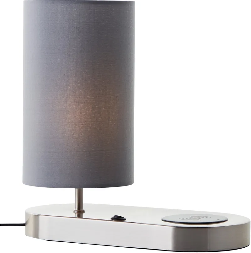 Clarie 60091/68 tafellamp voor slaapkamer, woonkamer, hal, metaal/stof, binnen, zilver - zonder lichtbron från Brilliant – produktbild
