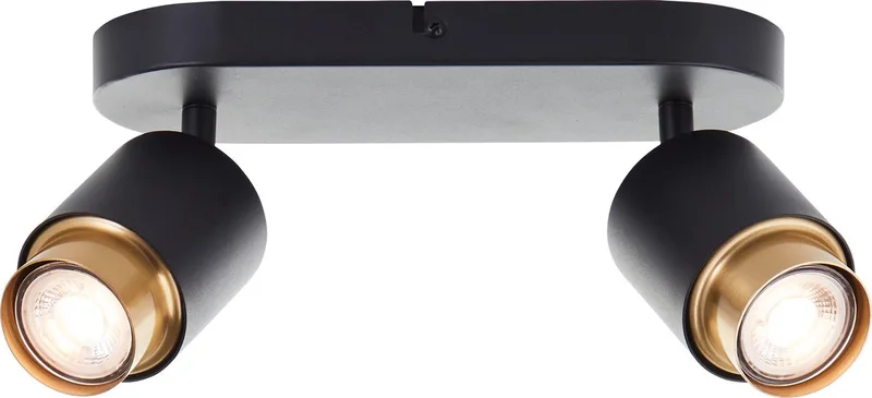 Covelo - Plafondspot - GU10 2x5W - 3000K - Goud fra Brilliant i Sort – produktbillede
