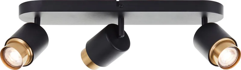 Covelo - Plafondspot - GU10 3x5W - 3000K - Goud de Brilliant en Noir – photo produit