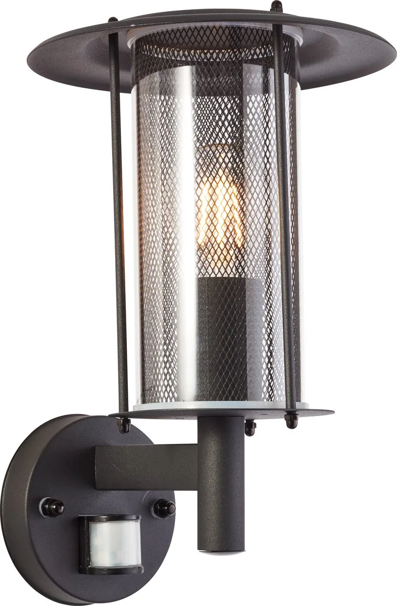 Detroit - Buiten wandlamp met bewegingssensor von Brilliant in Schwarz – Produktfoto