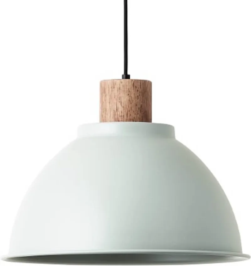 Erena hanglamp 38cm lichtgroen metaal/hout 1x A60, E27, 60 W, geschikt voor normale lamp (niet inbegrepen) de Brilliant en Vert – photo produit