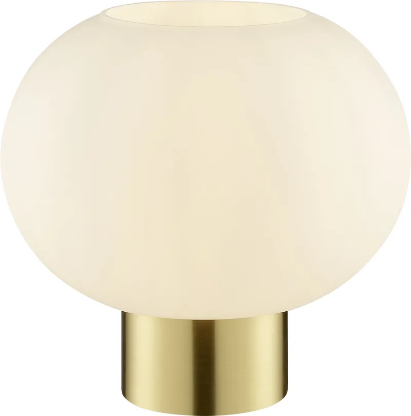 Fanny - Tafellamp - E27 max 1x20W - Geborsteld messing/Wit by Brilliant in Geborsteld messing – product photo