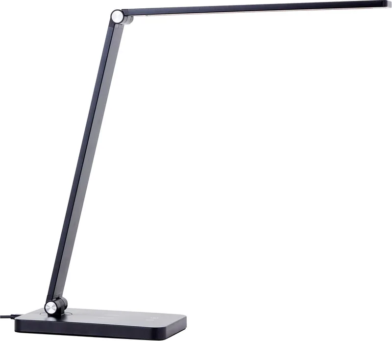 Florence - Bureaulamp - LED 5W - 2700K-6500K - CCT - 3-Steps Dimbaar - Draadloze oplaadfunctie - USB de Brilliant en Noir – photo produit