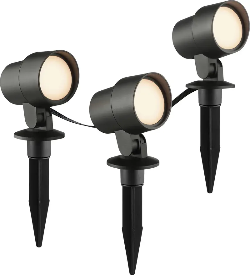 G40911/06 Außenspießleuchte 3er Set Tuinlamp Energielabel: F (A - G) LED LED vast ingebouwd fra Brilliant i Sort – produktbillede