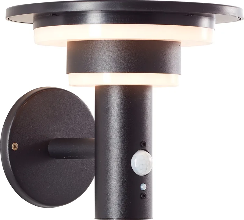Garvina - Buiten wandlamp - LED 3W - Solar - 430 lm - 3000K - IP44 de Brilliant en Noir – photo produit