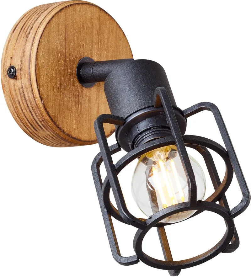 Gwen - Plafondspot - E14 max 1x40W - Hout/Zwart fra Brilliant i Zwart hout – produktbillede