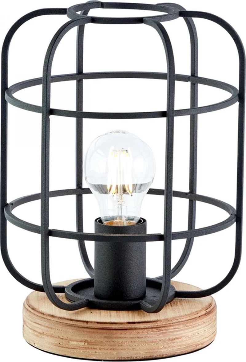 Gwen - Tafellamp - E27 max 1x40W - Zwart/Hout by Brilliant in Brown – product photo