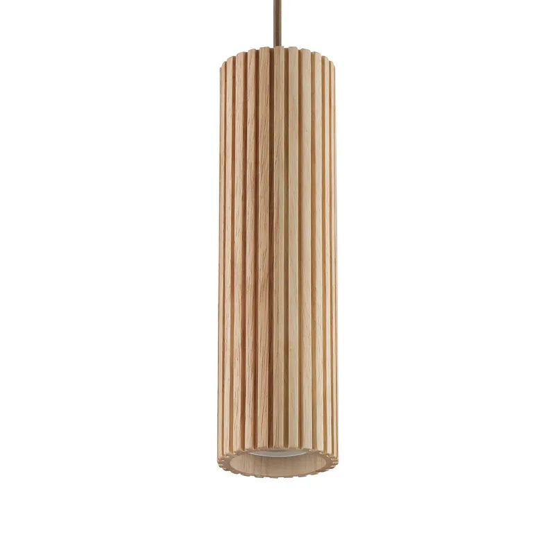 Hanglamp Lakewood, bruin, hout, Ø 10 cm, 1-lamp från Brilliant i Brun, Houtkleurig – produktbild