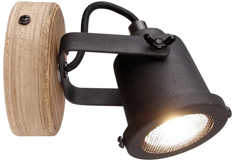 Inge - Plafondspot - GU10 - Hout/Zwart fra Brilliant i Sort – produktbillede