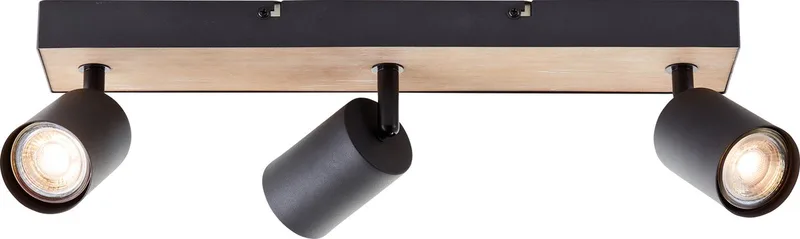 Jello Wood - Plafondspot - 3xGU10 - Hout/Zwart van Brilliant in Hout Zwart – productfoto
