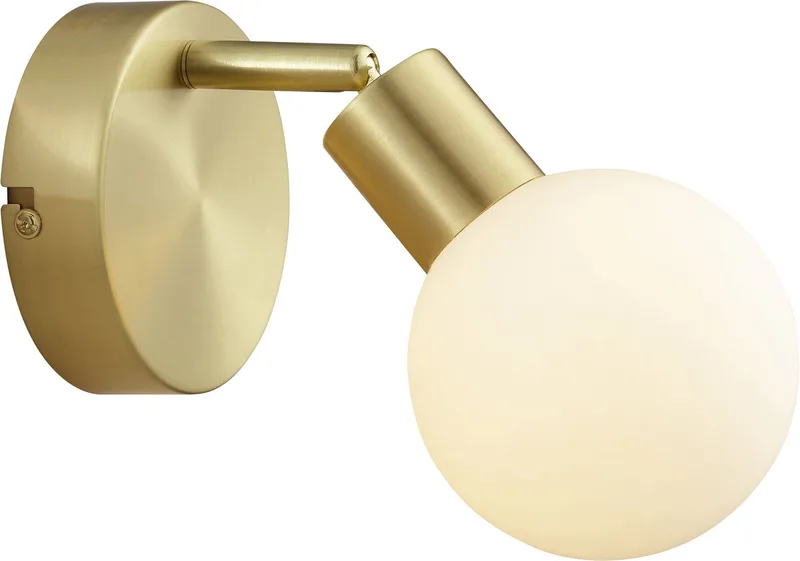 Jorge - Wandlamp - G9 max 1x10W - Geborsteld messing/Wit de Brilliant en Geborsteld messing – photo produit