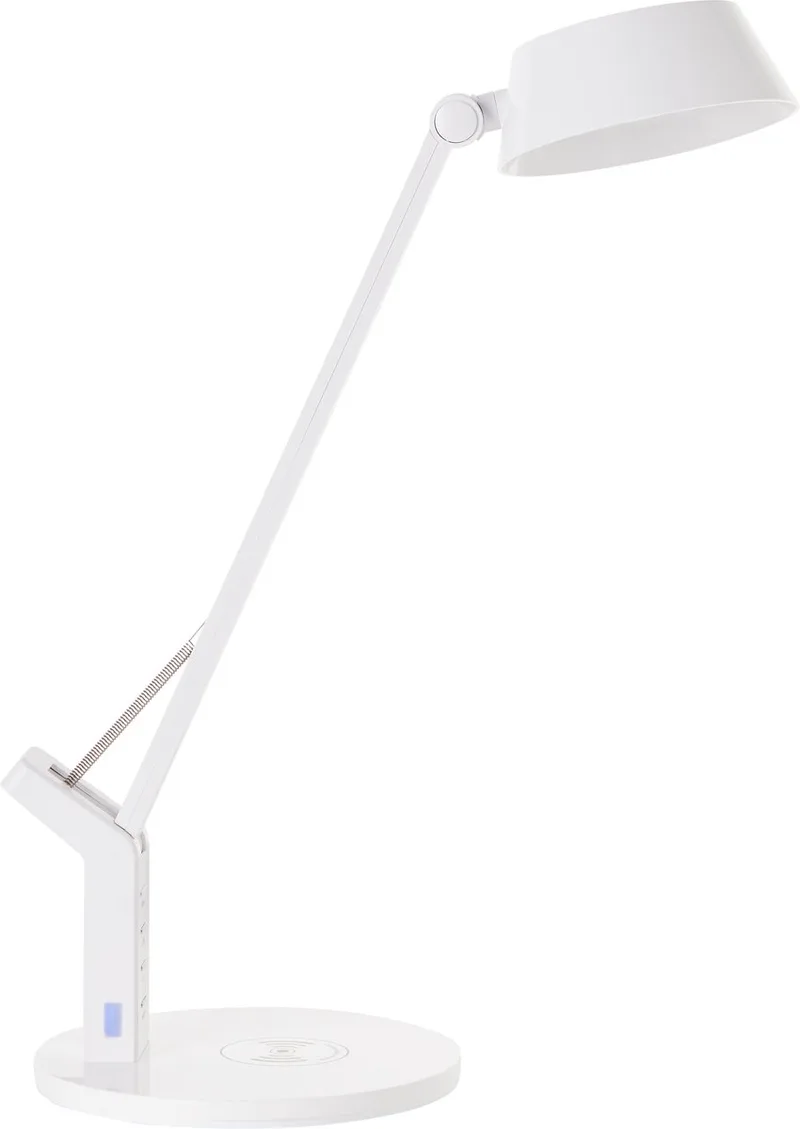 Kaila Schreibtischlampe, LED 8W integriert, kabellose Ladestation, Farbtemperatur wählbar 3000-6000K von Brilliant in Weiß – Produktfoto