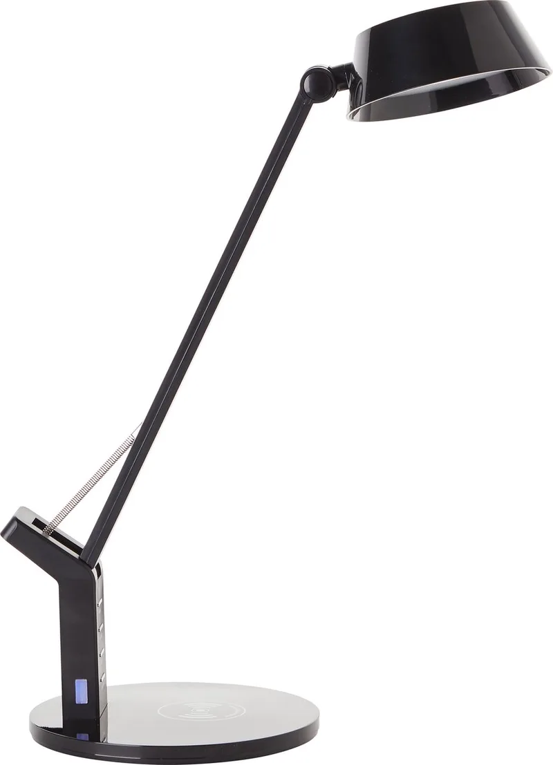 Kaila - Bureaulamp - LED 8W geïntegreerd - Draadloos oplaadstation - Kleurkeuze 3000-6000K by Brilliant in Black – product photo