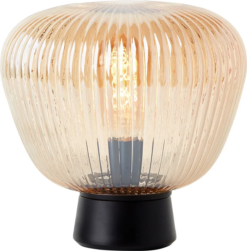 Kaizen - Tafellamp - Glas - 1xE27 Max 40W - Amber/zwart de Brilliant en Noir – photo produit