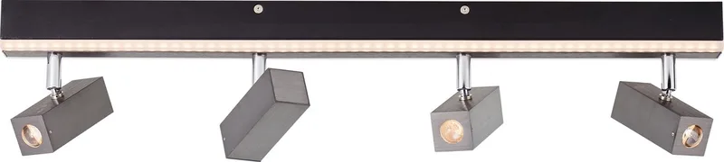 lamp Howle LED-spot bar 4-lamps aluminium/zwart metaal/glas zwart 27 W LED geïntegreerd van Brilliant – productfoto