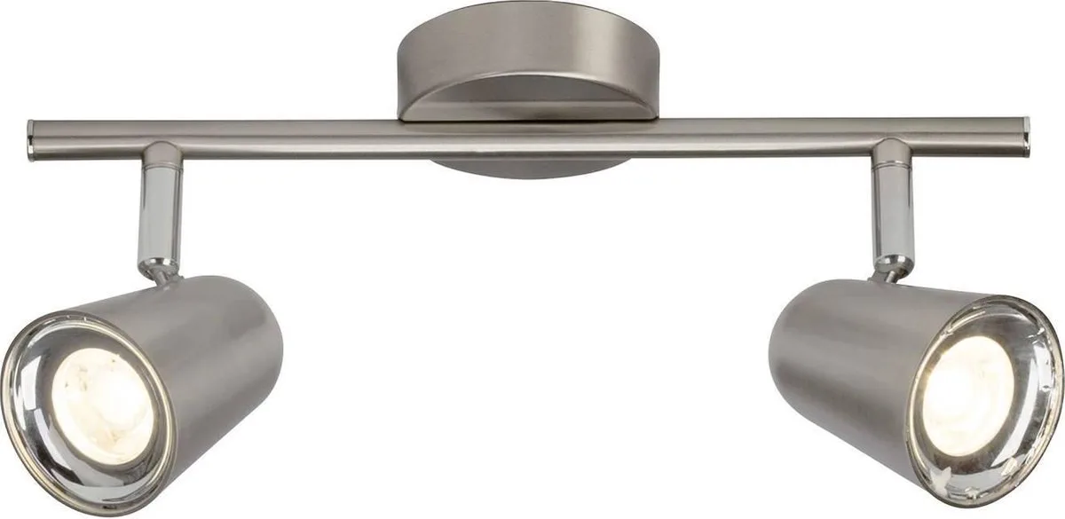 lamp Nifty LED spot buis dubbel ijzer | 2x 4W LED geïntegreerd SMD, 350lm, 3000K | Hoofden draaibaar | Energiezuinig en duurzaam dankzij het gebruik van leds von Brilliant in Silber – Produktfoto