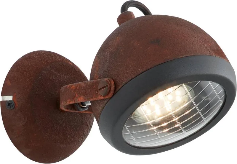 lamp Rider wandspot roestkleurig | 1x PAR51, GU10, 25W, geschikt voor reflectorlampen (niet inbegrepen) | Schaal A ++ tot E | Draaibare kop von Brilliant in Braun – Produktfoto