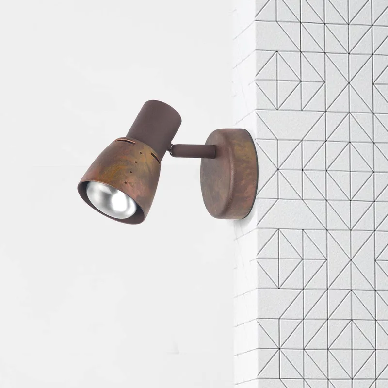 Lava wandspot, breedte 8 cm, antiek koper, metaal de Brilliant en Oud koper – photo produit