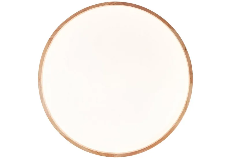 LED Deckenleuchte Alson, CCT - über Fernbedienung, Dimmfunktion, Nachtlichtfunktion, Timerfunktion, LED fest integriert, warmweiß - kaltweiß, 3300 lm, Ø 50 cm, Metall/Holz/Kunststoff, holz hell/weiß de Brilliant en Blanc – photo produit 4 sur 5