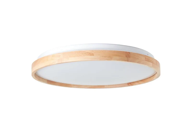 LED Deckenleuchte Alson, CCT - über Fernbedienung, Dimmfunktion, Nachtlichtfunktion, Timerfunktion, LED fest integriert, warmweiß - kaltweiß, 3300 lm, Ø 50 cm, Metall/Holz/Kunststoff, holz hell/weiß de Brilliant en Blanc – photo produit 1 sur 5