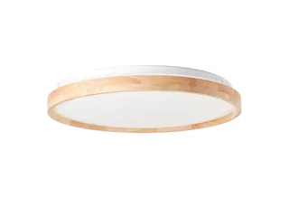 LED Deckenleuchte Alson, CCT - über Fernbedienung, Dimmfunktion, Nachtlichtfunktion, Timerfunktion, LED fest integriert, warmweiß - kaltweiß, 3300 lm, Ø 50 cm, Metall/Holz/Kunststoff, holz hell/weiß de Brilliant en Blanc – photo produit 2 sur 5