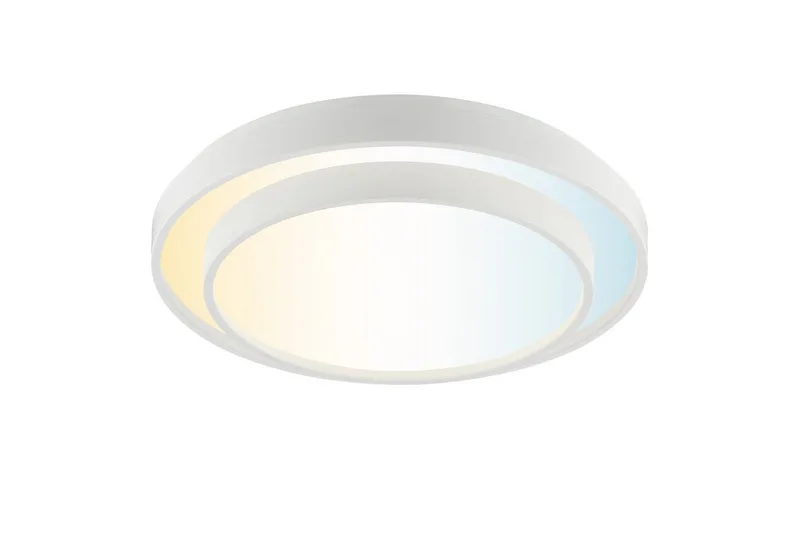 LED Deckenleuchte Faruz, CCT - über Fernbedienung, Dimmfunktion, Nachtlichtfunktion, Timerfunktion, LED fest integriert, warmweiß - kaltweiß, Ø 37 cm, 2230 lm, 3000-6500 K, 10,1 W, besonders effizient de Brilliant en Blanc – photo produit