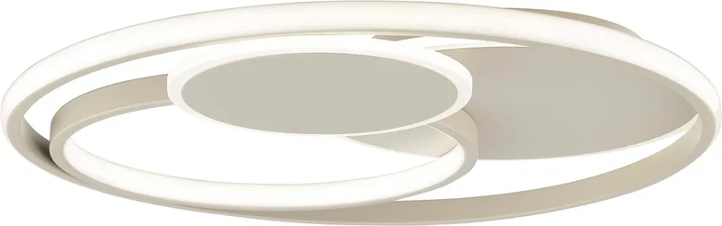 LED Deckenleuchte Runda, CCT - über Fernbedienung, Dimmfunktion, Nachtlichtfunktion, LED fest integriert, warmweiß - kaltweiß, Ø 50 cm, 5200 lm, CCT 3000-6500 K, dimmbar, Metall/Silikon, beige de Brilliant en Beige, Marron – photo produit