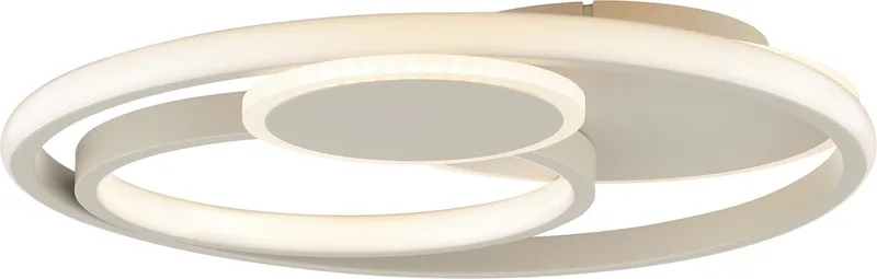 LED Deckenleuchte Runda, Dimmfunktion, LED fest integriert, Warmweiß, Ø 40 cm, 4000 lm, 3000 K, 3-Stufen dimmbar, Metall/Kunststoff de Brilliant en Beige – photo produit