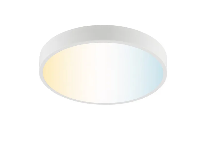 LED Deckenleuchte Slimline, CCT - über Fernbedienung, Dimmfunktion, Nachtlichtfunktion, Timerfunktion, LED fest integriert, warmweiß - kaltweiß, Ø 39 cm, 10,1 W, 2230 lm, CCT 3000-6500 K, dimmbar de Brilliant en Blanc – photo produit