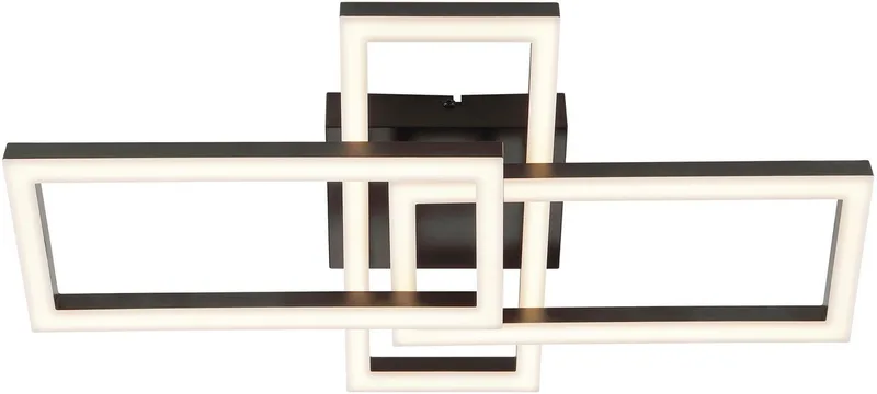 LED Deckenleuchte Tavora, LED fest integriert, Warmweiß, LED-Profilleuchte, 2200 lm, 3000 K, 48 x 28 cm, Kunststoff von Brilliant in Schwarz – Produktfoto