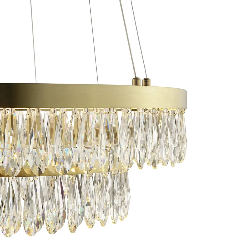 LED hanglamp Celestia, Ø 60 cm, messingkleurig, kristal de Brilliant en Laiton, Helder – photo produit