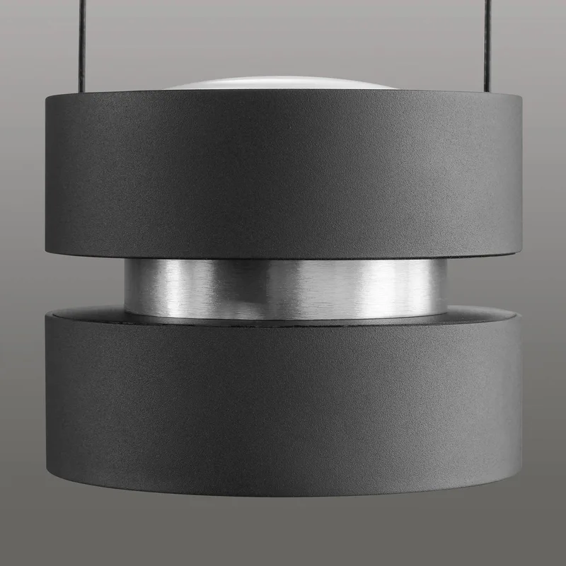 LED hanglamp Glow-Sphere, lengte 112 cm, zwart, metaal de Brilliant en Noir, Aluminium – photo produit