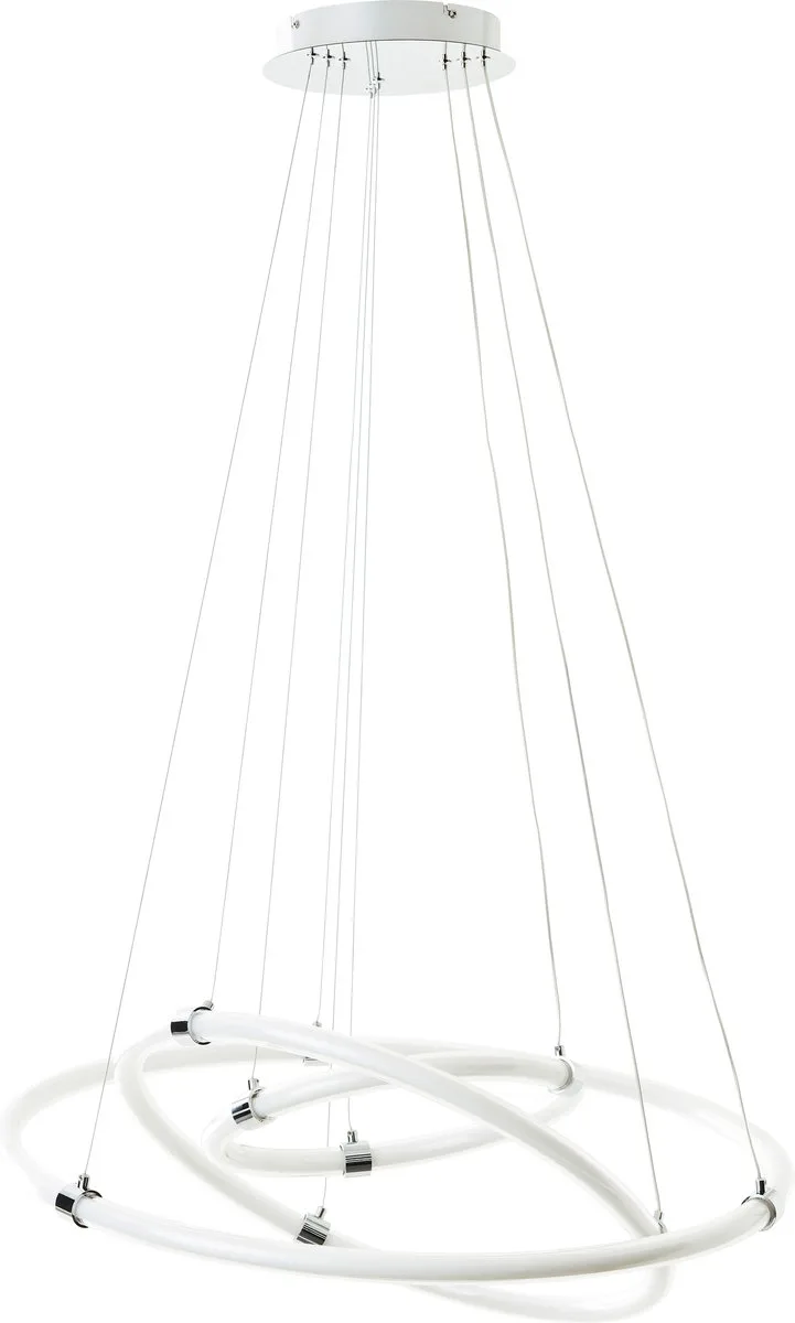 LED hanglamp Poolen 80cm aluminium/kunststof afstandsbediening Intern dimbaar via afstandsbediening Geïntegreerde 60W LED (lichtstroom von Brilliant in Chrom – Produktfoto