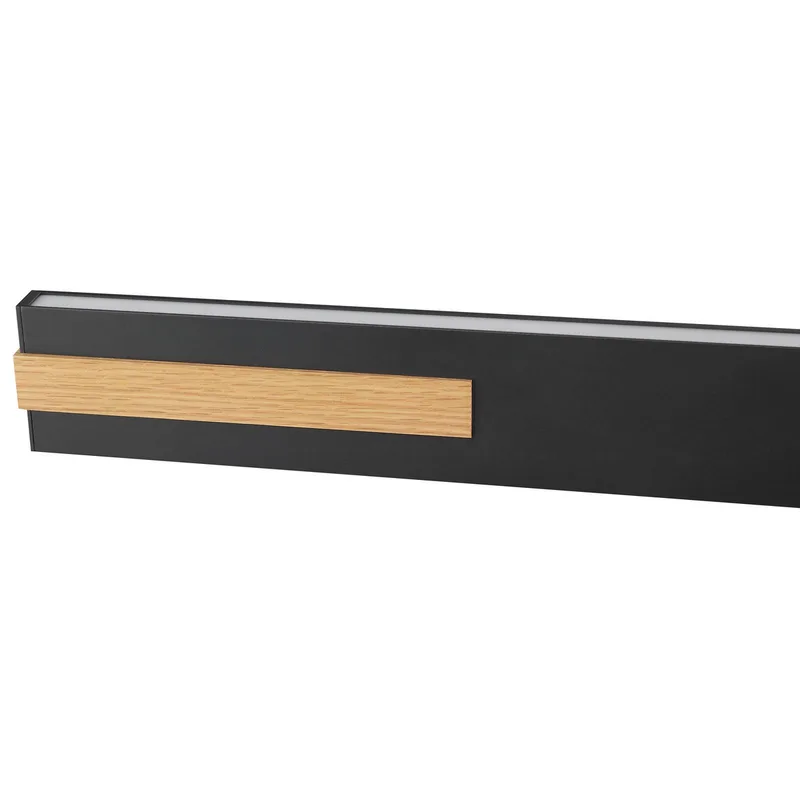 LED hanglamp Streamline, lengte 130 cm, zwart, metaal de Brilliant en Noir, Licht hout – photo produit