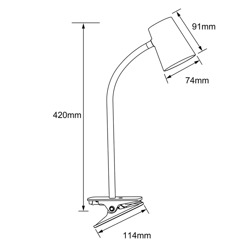 Adda LED-bordlampe med klemme hvid dæmpes i 3 trin fra Brilliant i Hvid – produktbillede