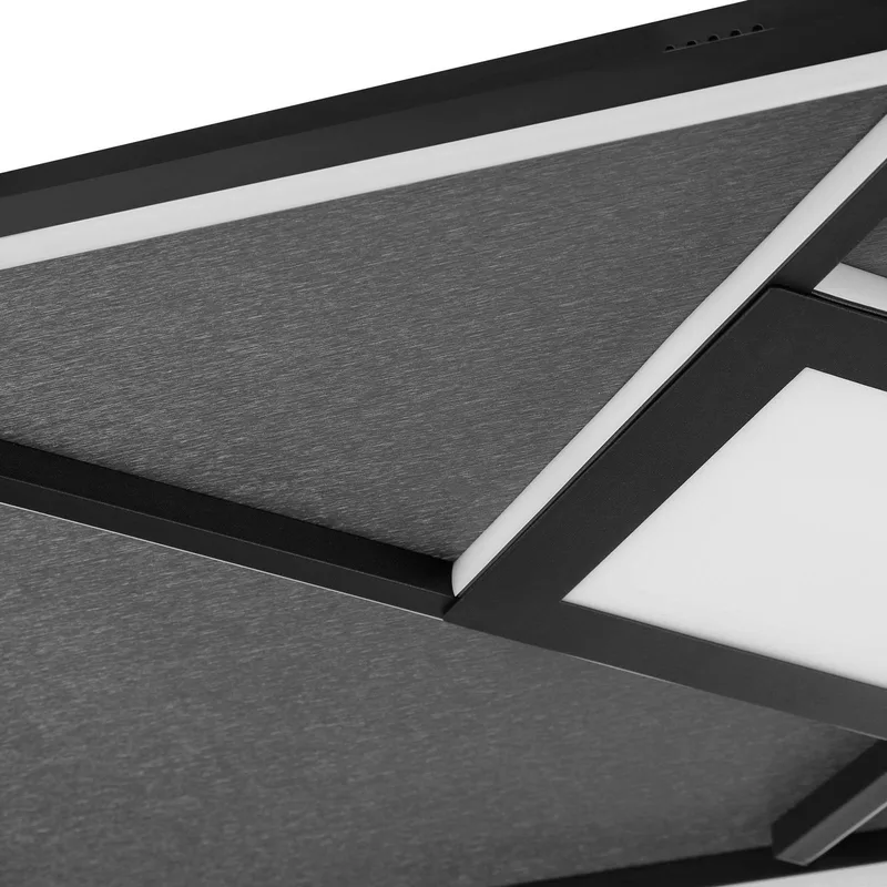 LED plafondlamp Hardy, lengte 71 cm, metaal/stof fra Brilliant i Matzwart – produktbillede