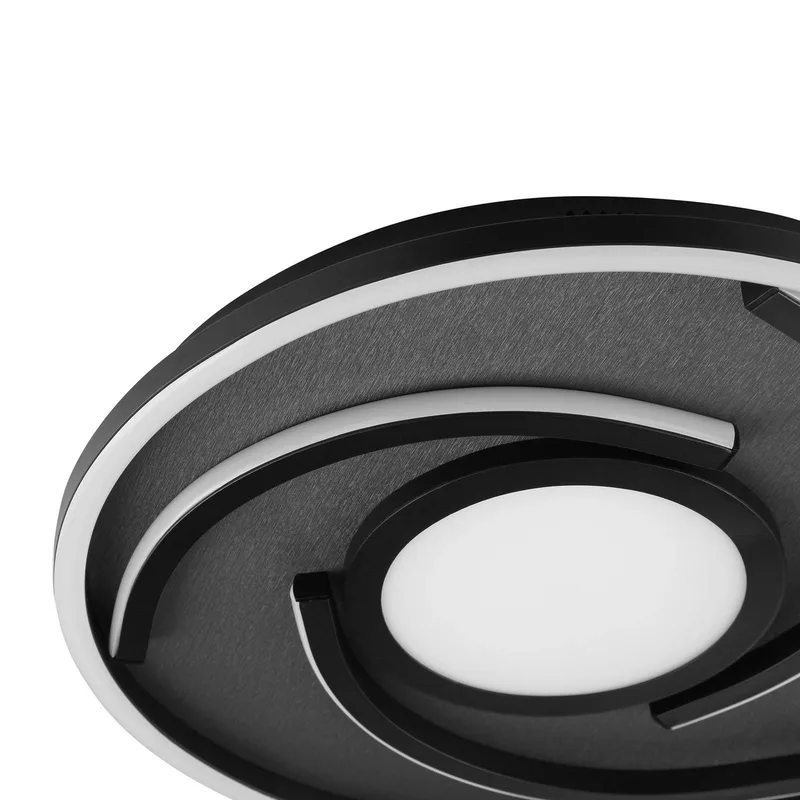 LED plafondlamp Hardy, Ø 35 cm, metaal/stof de Brilliant en Zwart mat – photo produit